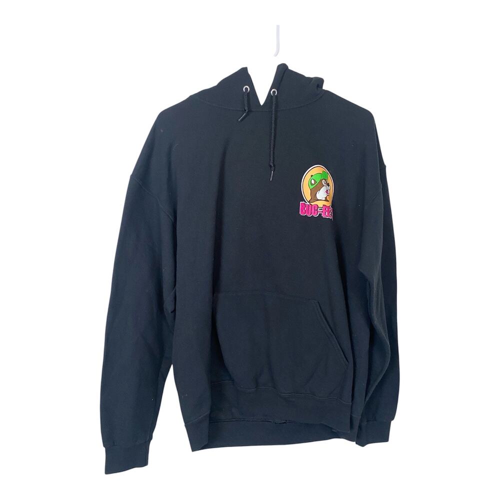 Buc-ees Adult Black Hooded Sweatshirt Cotton Size Large